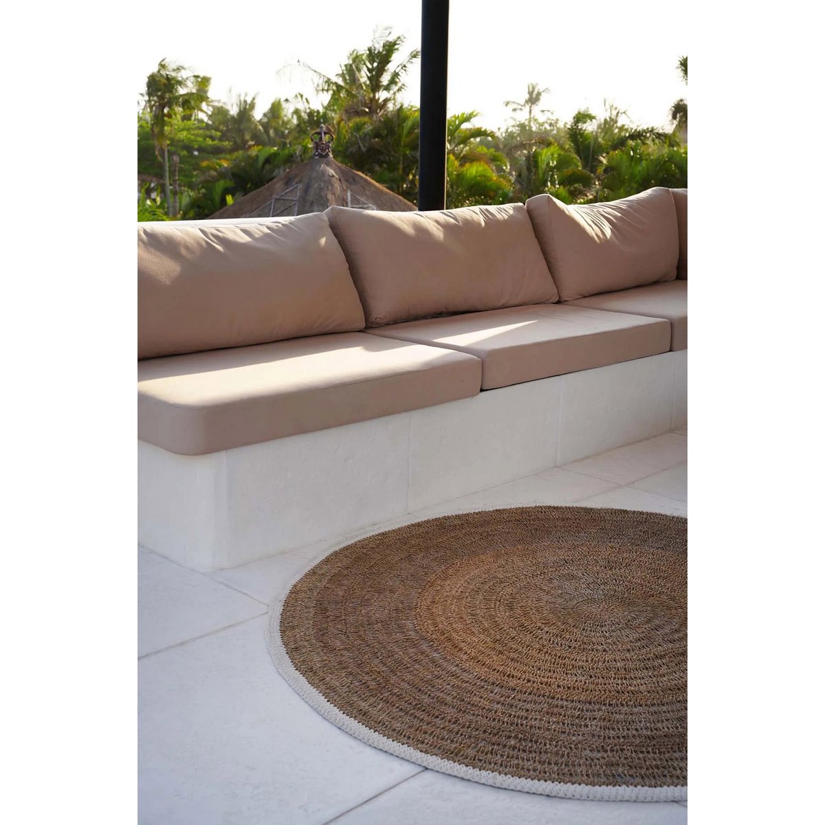 The Seagrass & Cotton Round Carpet - Natural White - 100