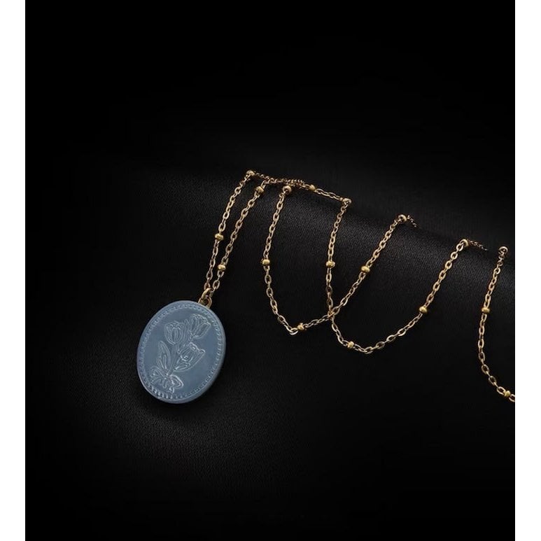 Botanical Mother of Pearl Medallion Necklace