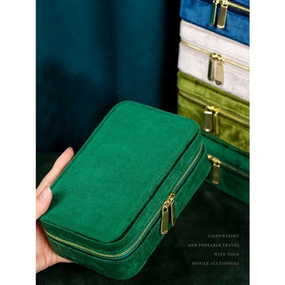 Duel Velvet jewelry box - Emerald green