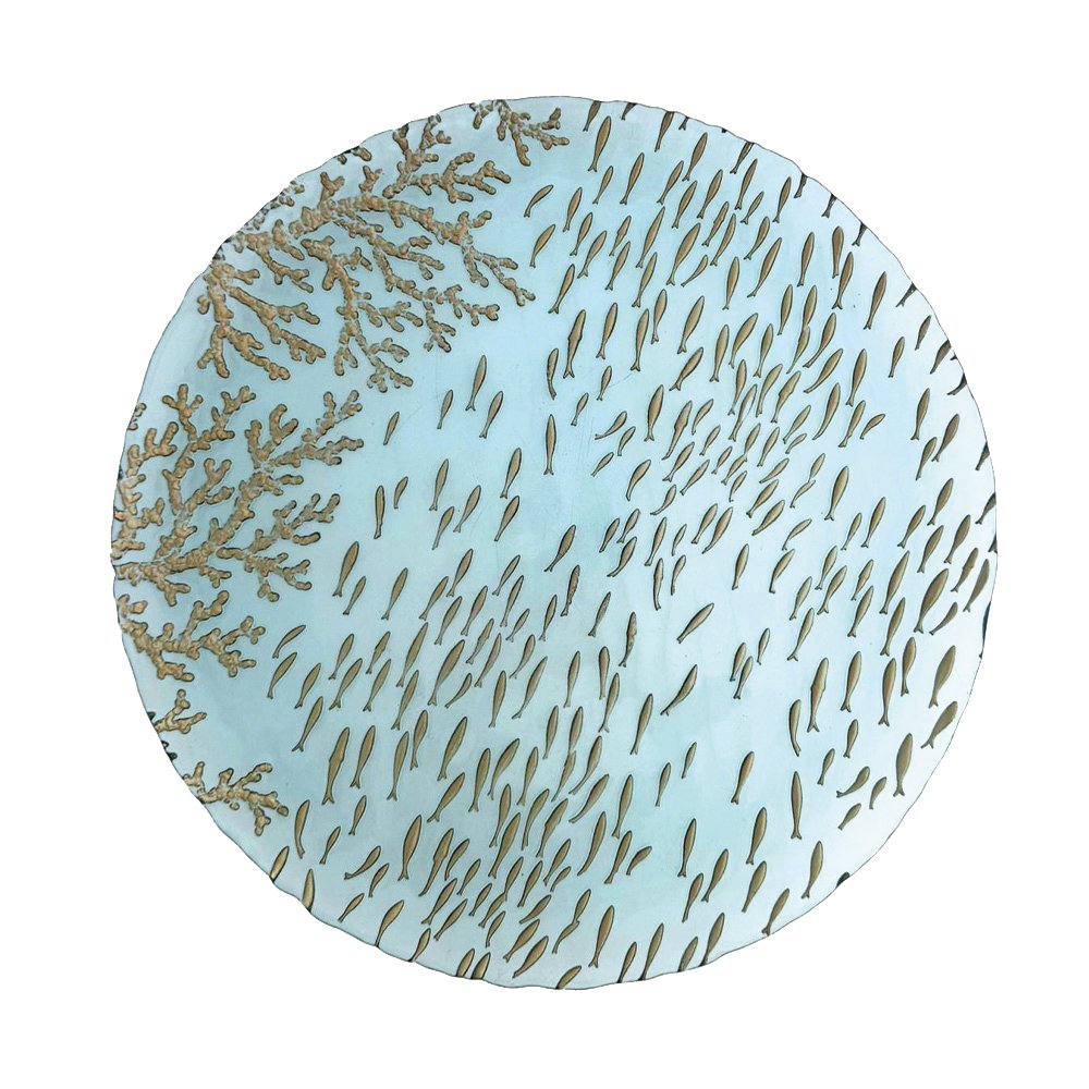 Blue presentation plate Mer 33x33x3cm