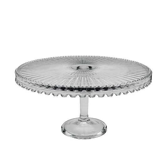 MEDIUM GLASS STANDING PIE DISH 32X32X17CM