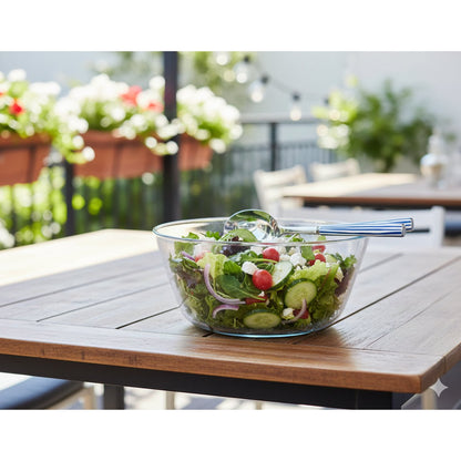 Blue striped salad servers