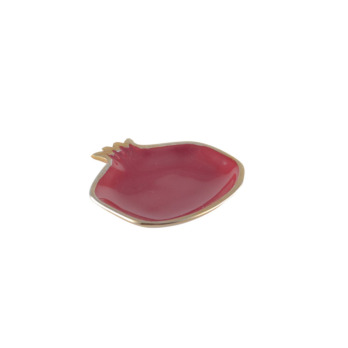 RED POMEGRANATE CUP WITH GOLDEN EDGES 11X11X1.5CM