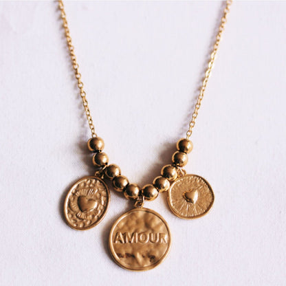 Beaded necklace with ‘Love Letters’ charms