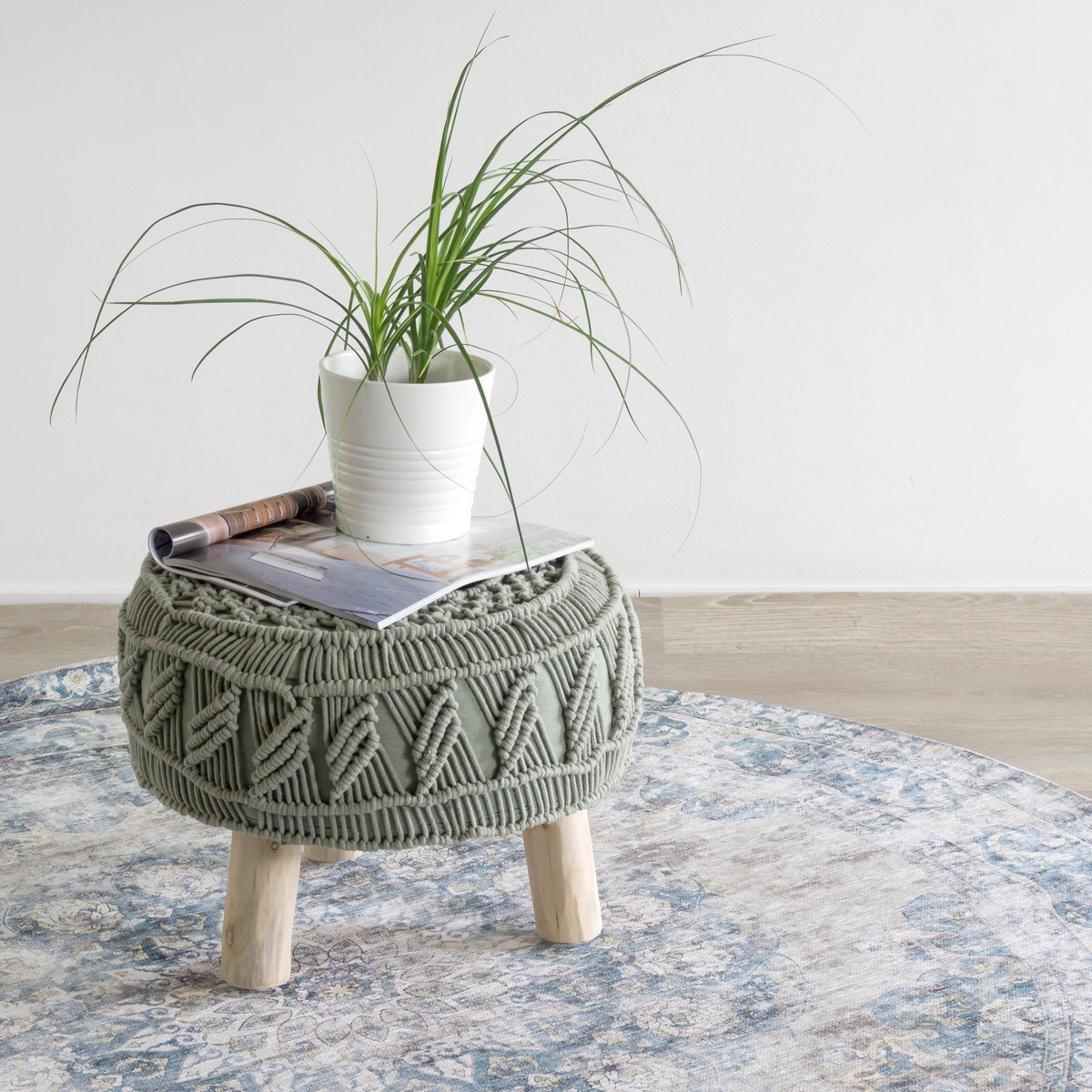 Rug Viola Round Blue ø120 cm