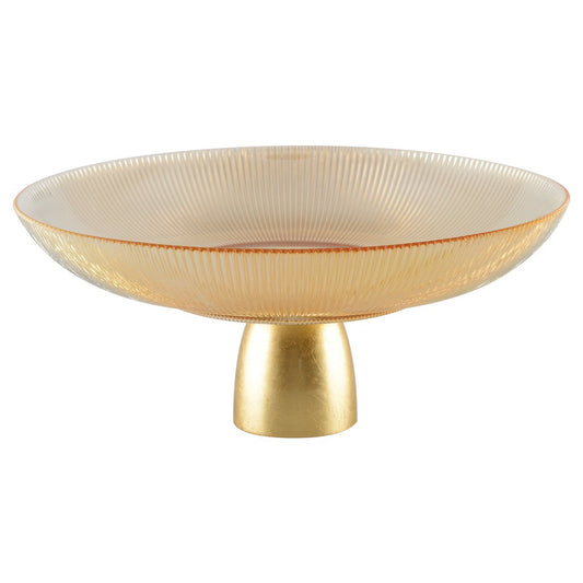 FLARED CUP AMBER RIB GOLD FOOT