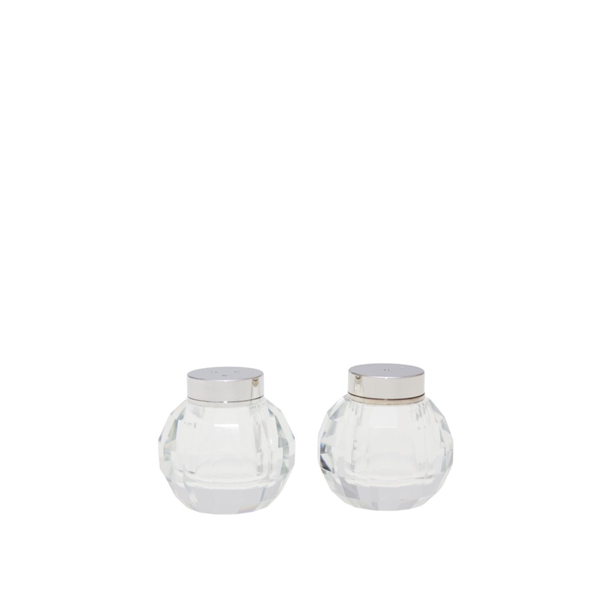Crystal round salt shaker and pepper