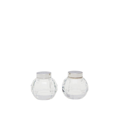 Crystal round salt shaker and pepper