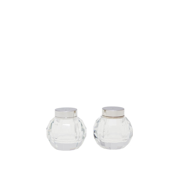 Crystal round salt shaker and pepper