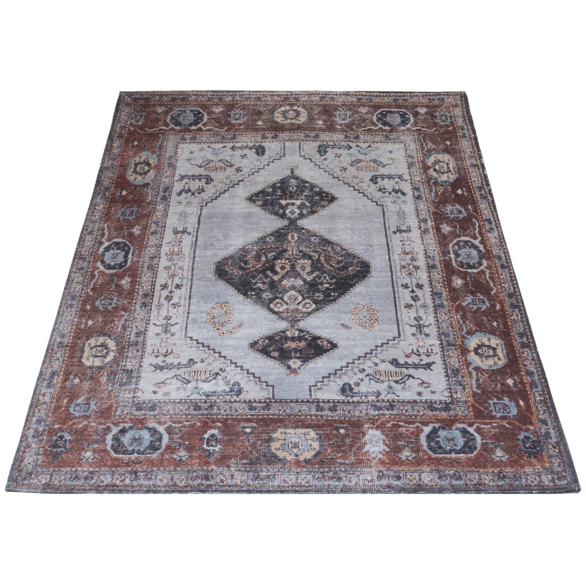 Rug Karaca Anthracite/Brown 09 – 160 x 230 cm