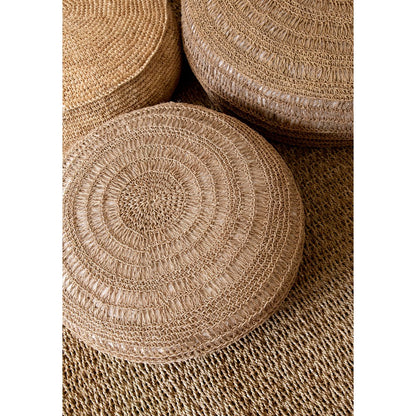 The Raffia Flores Pouffe - Natural