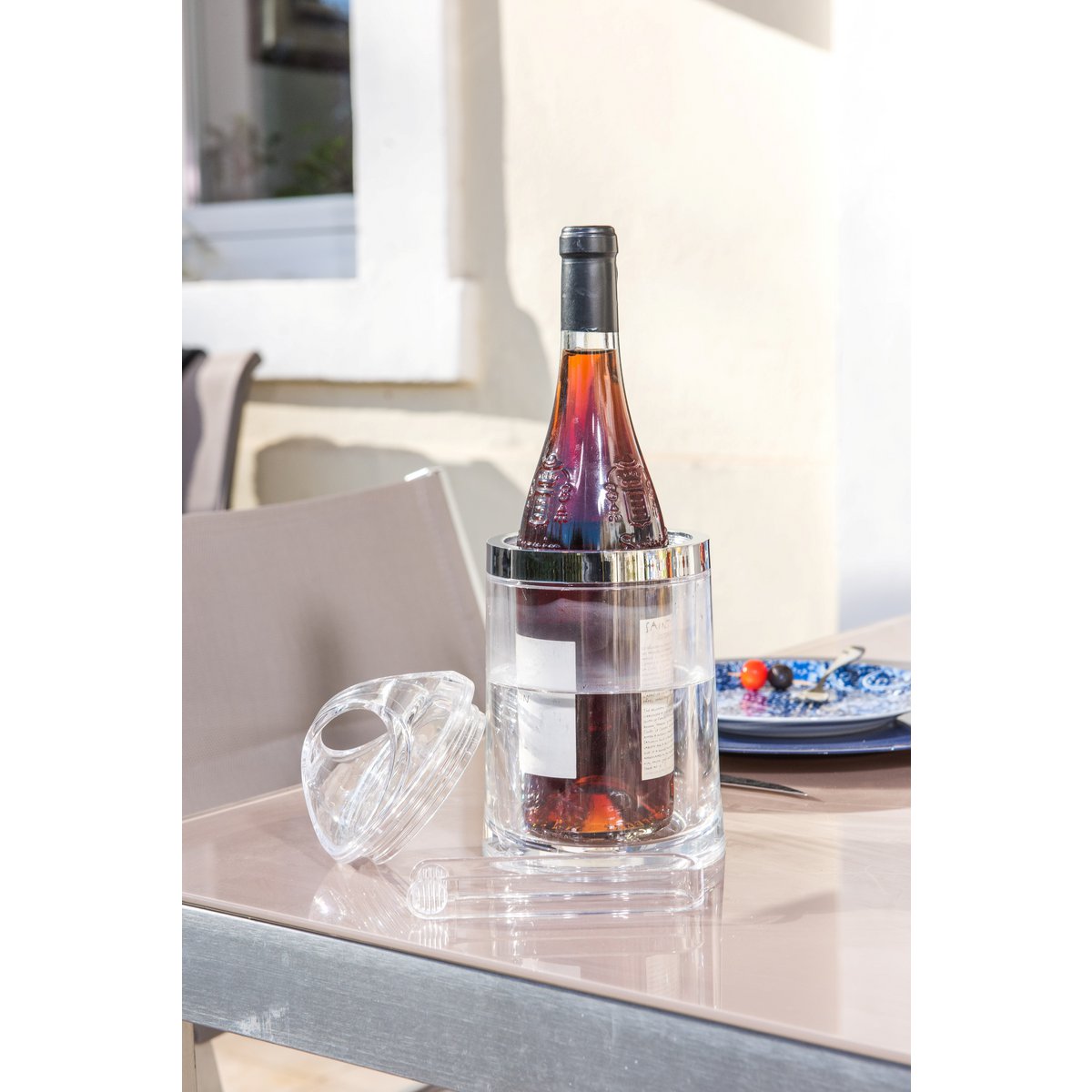 ACRYLIC ICE BUCKET WITH TONGS AND LID