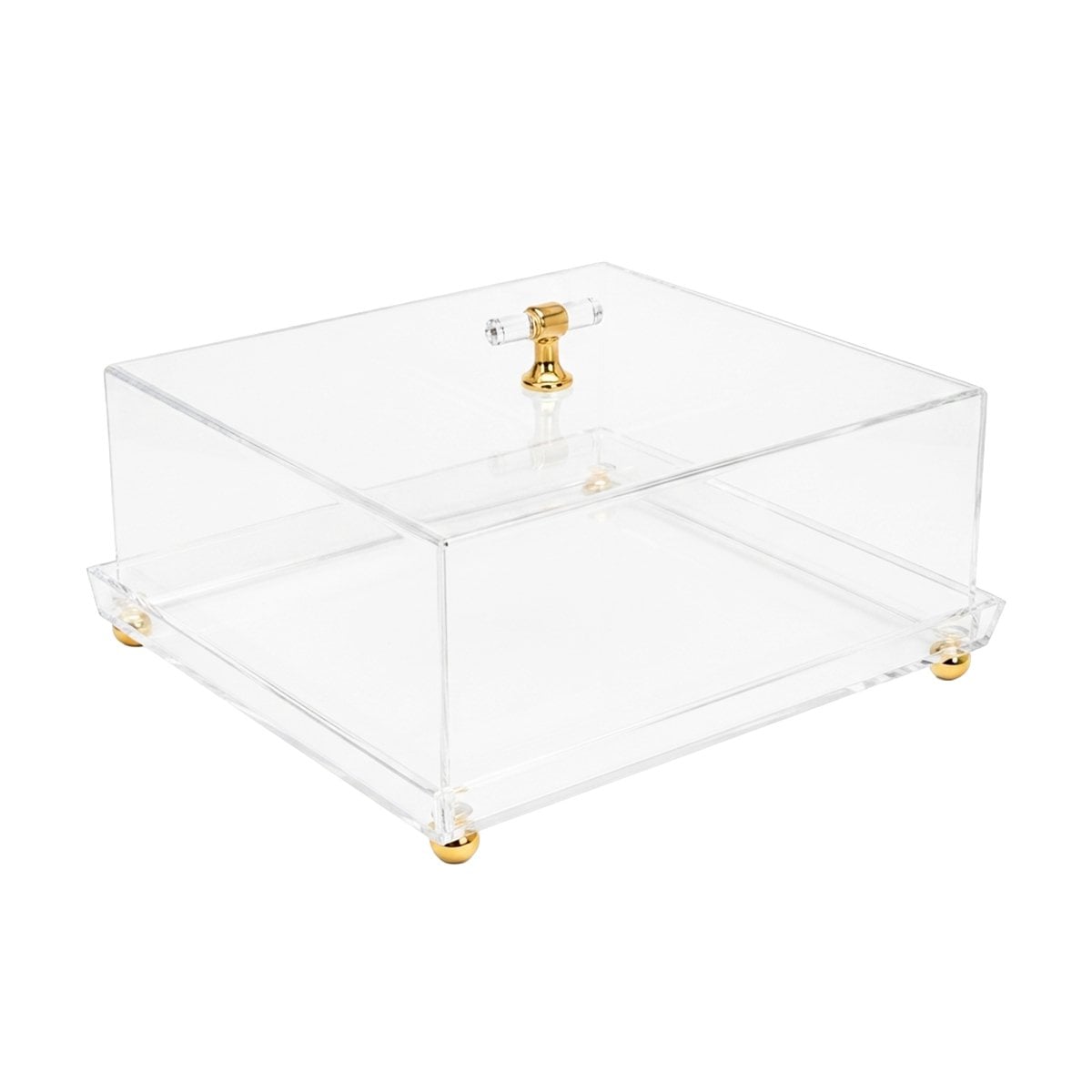 Square acrylic cake bell 27x27x12cm