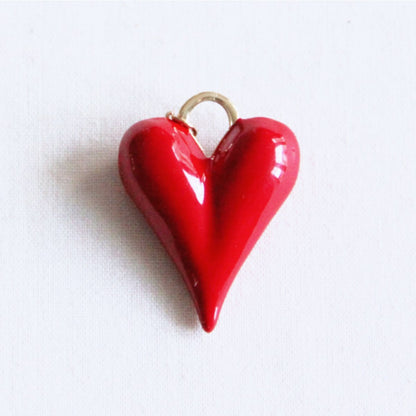 Heart XL charm - red