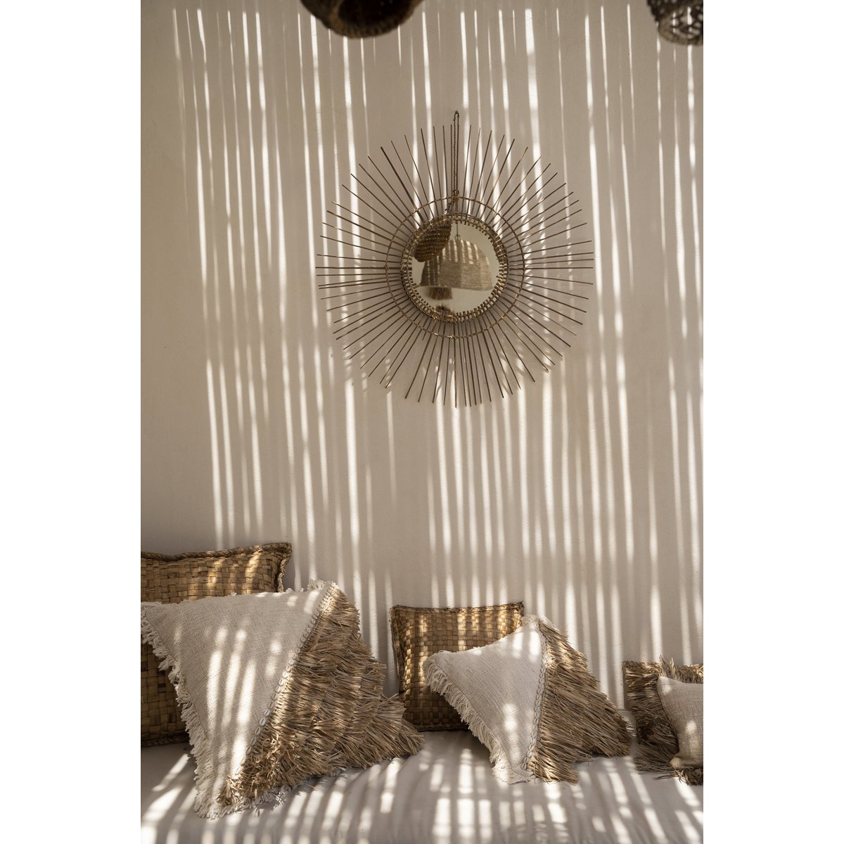 The Raffia Cotton Cushion Cover - Natural White - 60x60