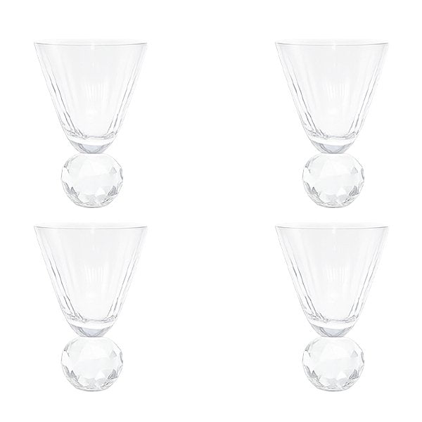 Verres à vin avec pied en diamant - lot de 4