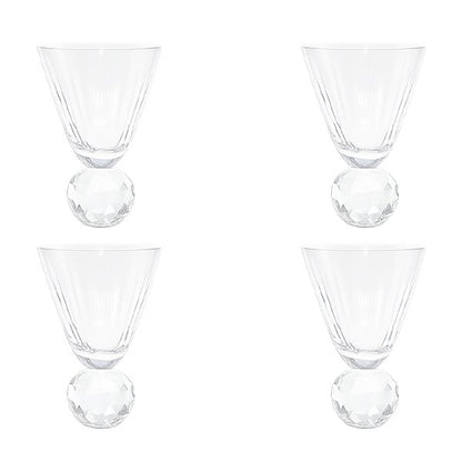 Verres à vin avec pied en diamant - lot de 4