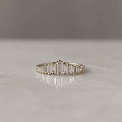 Transition Eternity Rings with Emerald-cut Stones