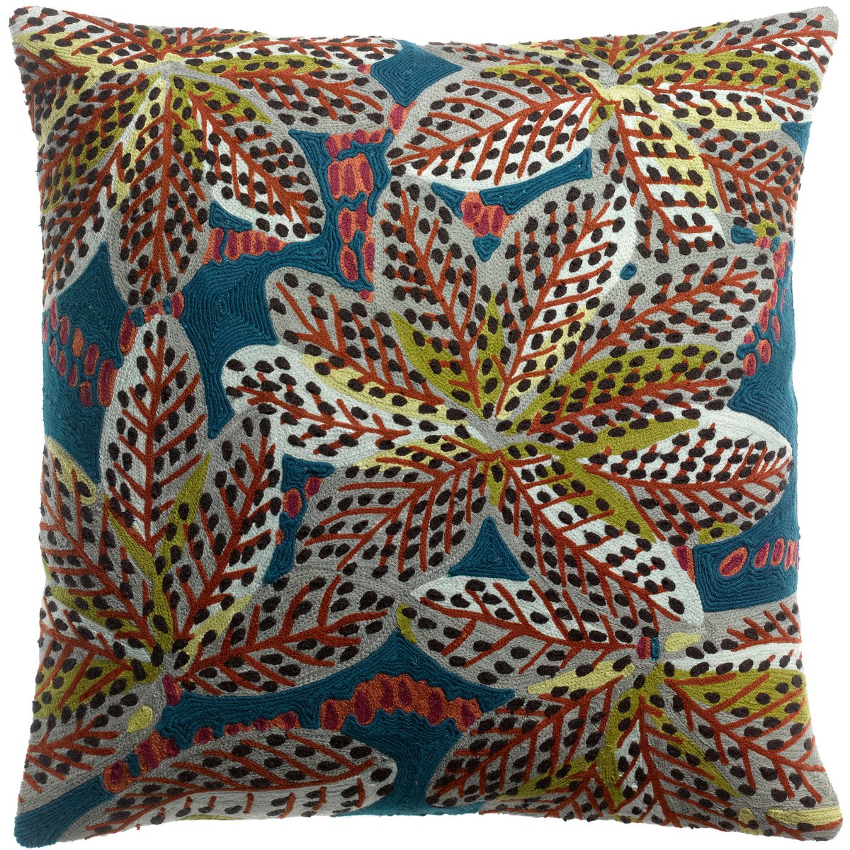 Ariane Petroleum embroidered cushion 45 x 45