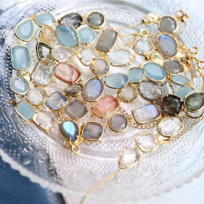 Rainbow Quartz Crystals Beads 5-Stone Bracelets