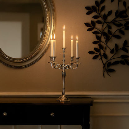 6 60cm silver light candle holder