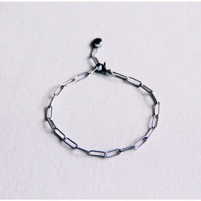SA809 - Steel D-chain bracelet - silver