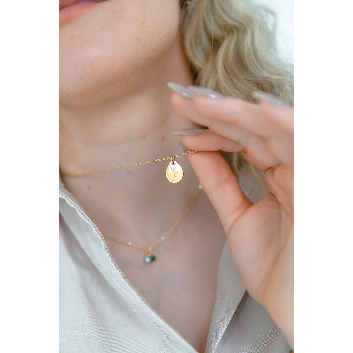 Golden Birth Flower Necklace (can be ordered per month)