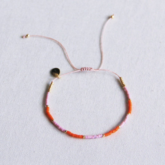 Miyuki bracelet color blocking - lilac/orange