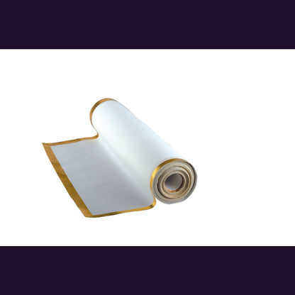 DISPOSABLE PLATE COVER 31.5x45CM WHITE AND GOLD ROLL 32PIECES