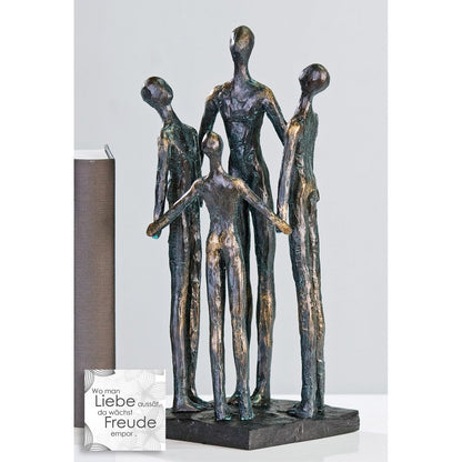 Poly sculpture "Group" bronze color H.30cm