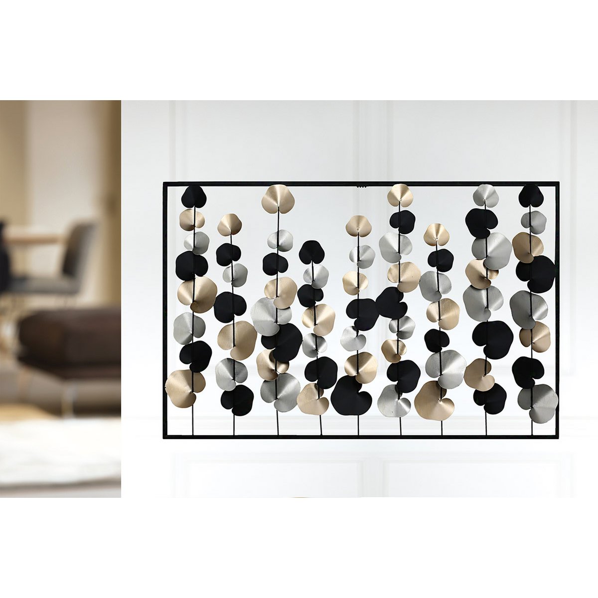 Wall decoration "tendrils" mead, black / gold / silver 66x102cm w