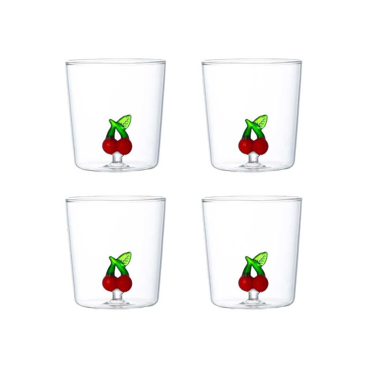 Cherry water glasses 300ml - set of 4