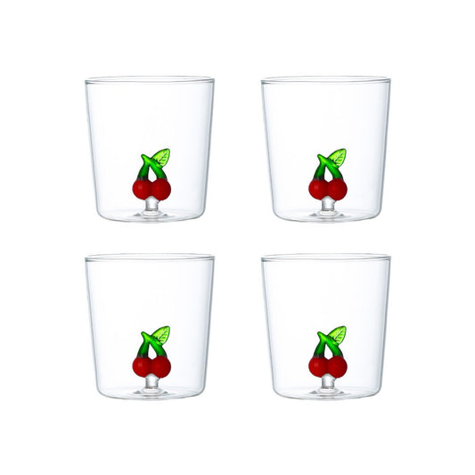 Cherry water glasses 300ml - set of 4