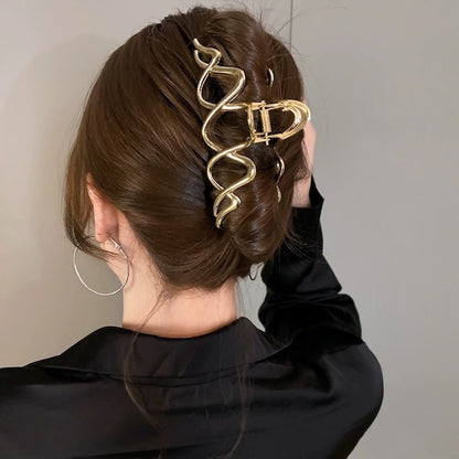 Double Wave Line Large Claw Hair Clips