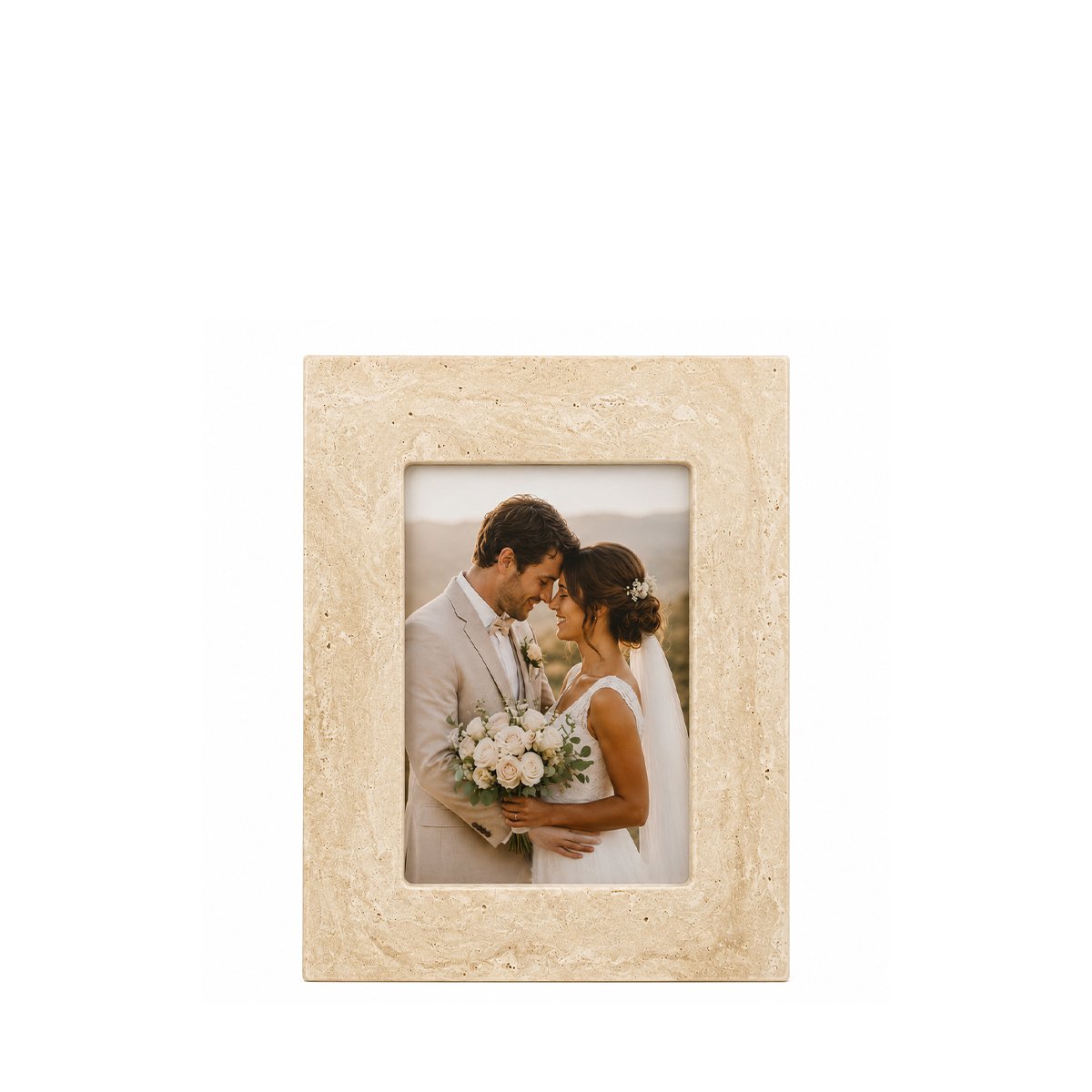 Travertine effect resin photo frame