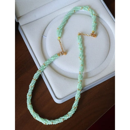 Lucky Jade Braided Necklace & Bracelet Set