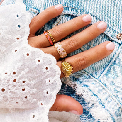 Tilabead ring - light pink/gold