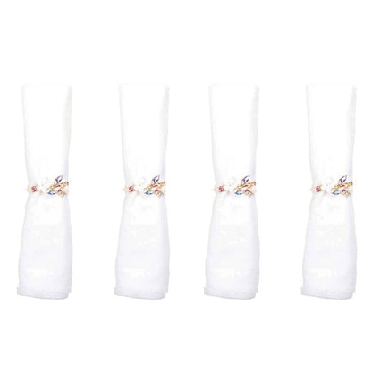 SET OF 4 DIAMOND NAPKIN RINGS