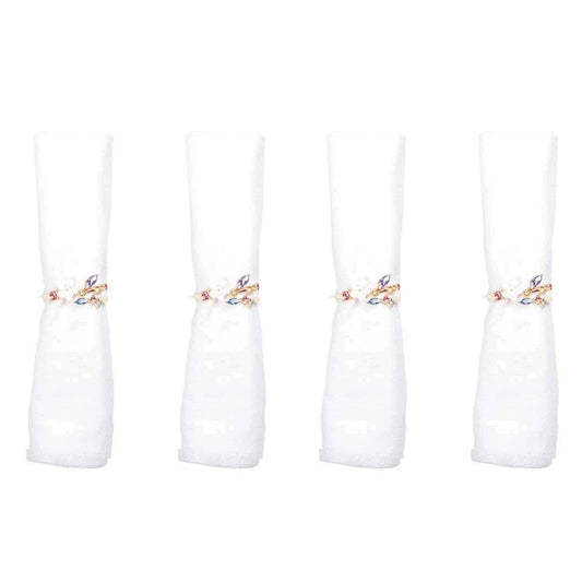 SET OF 4 DIAMOND NAPKIN RINGS