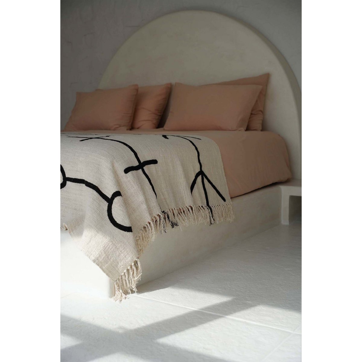 The Evil Eye Bed Throw - Natural Black