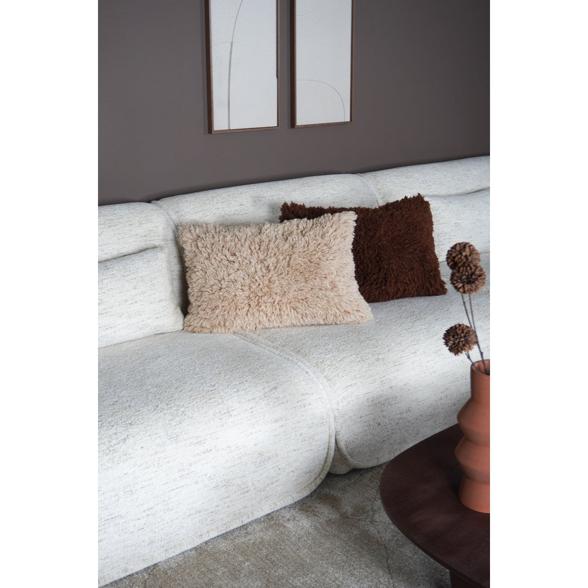 Cushion Shaggy Brown - 40 x 60 cm