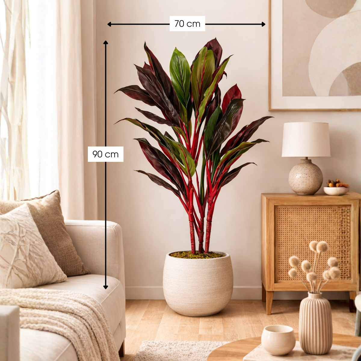 Artificial plant Cordyline Red