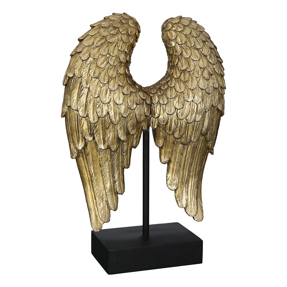 Sculpture "Wing" antique gold colored, poly