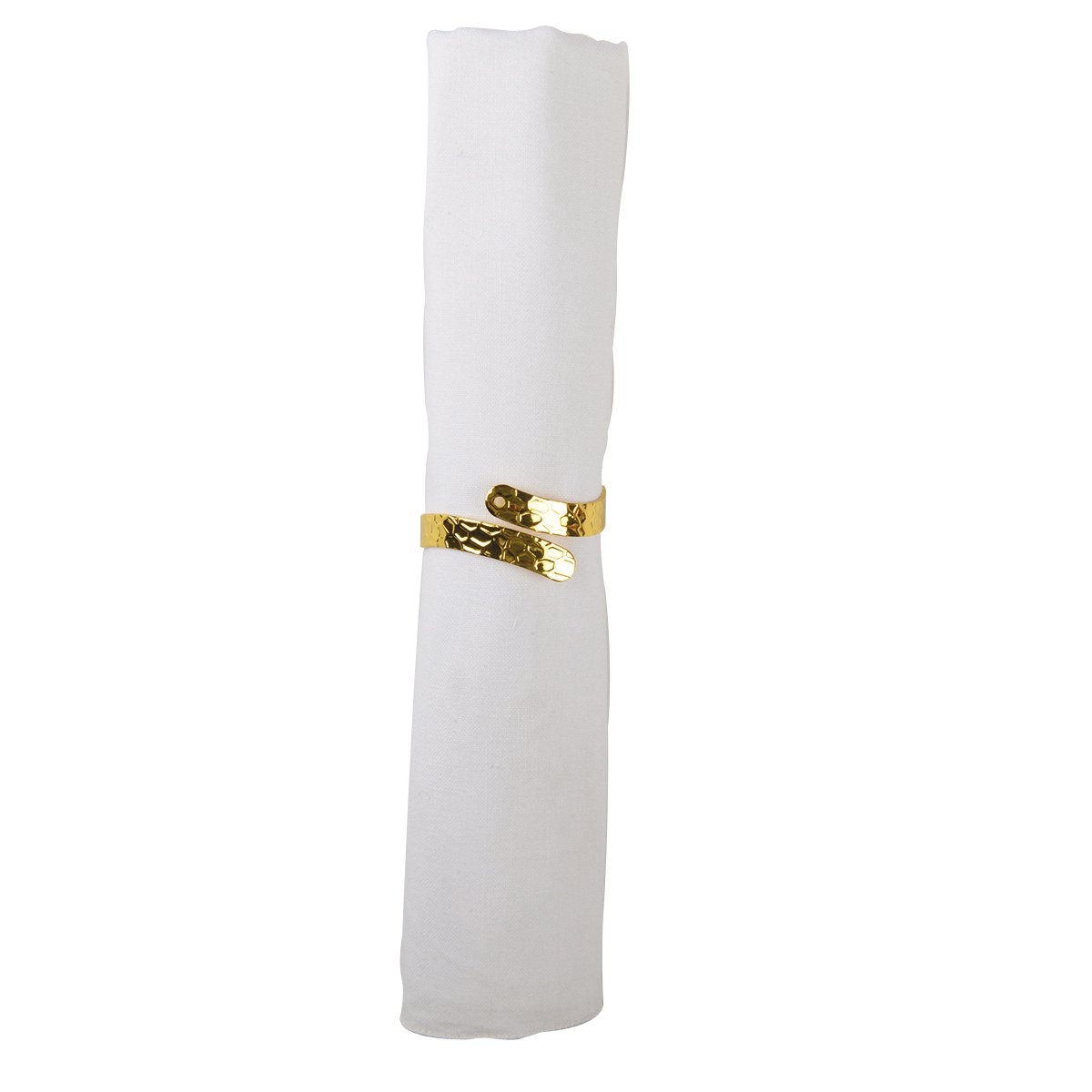 GOLD CROSSED NAPKIN RING - SET OF 4