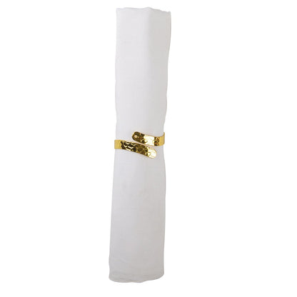 GOLD CROSSED NAPKIN RING - SET OF 4