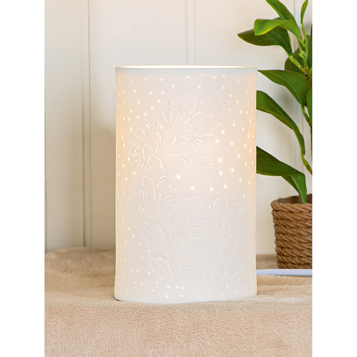 Table lamp Flower, white H.20 cm