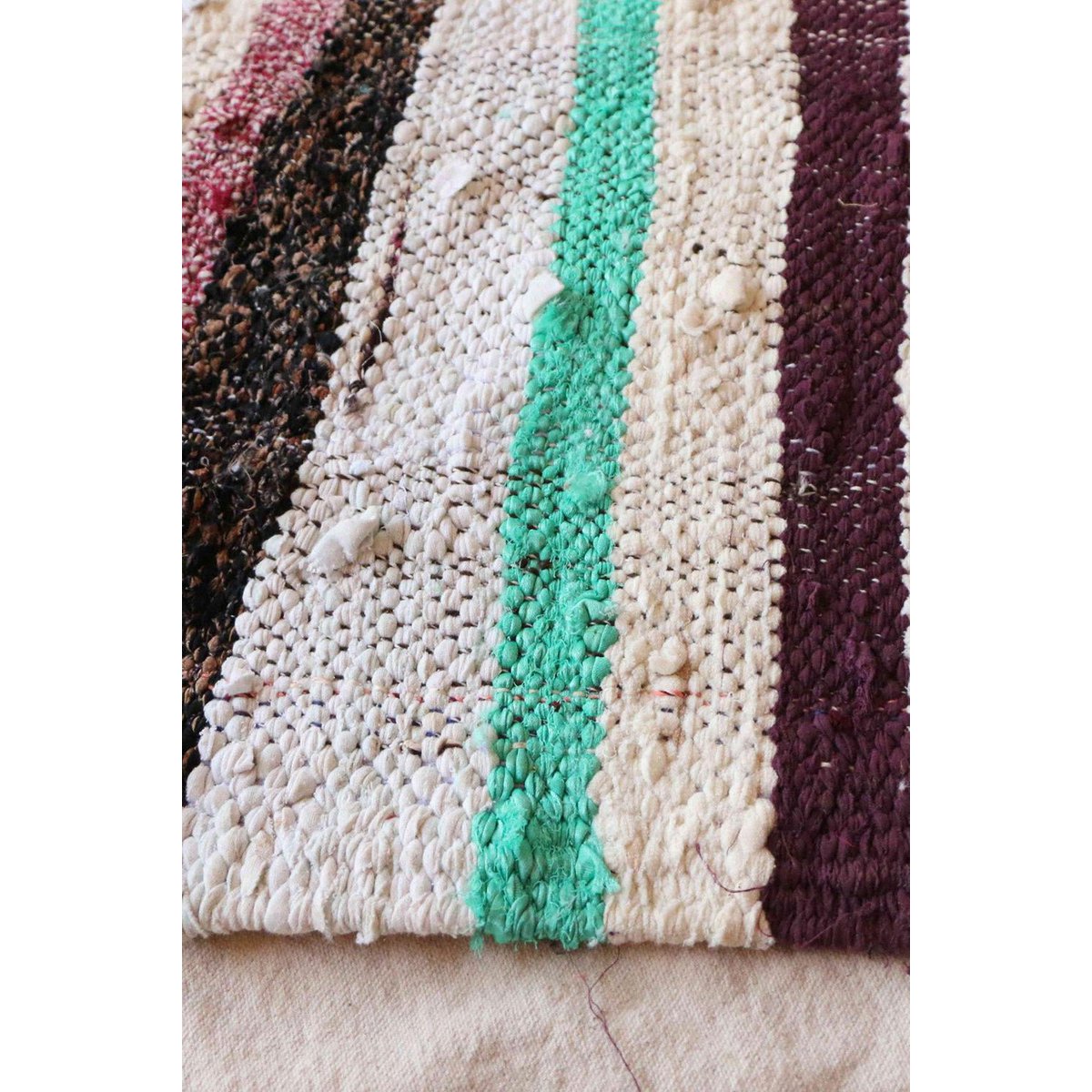 Moroccan Berber rug in recycled textiles 138 x 297 cm