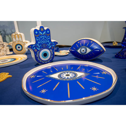 Dark blue decorative eye 20x12x13.5cm