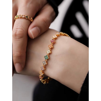 Kaleidoscope Clover Crystal Bracelet