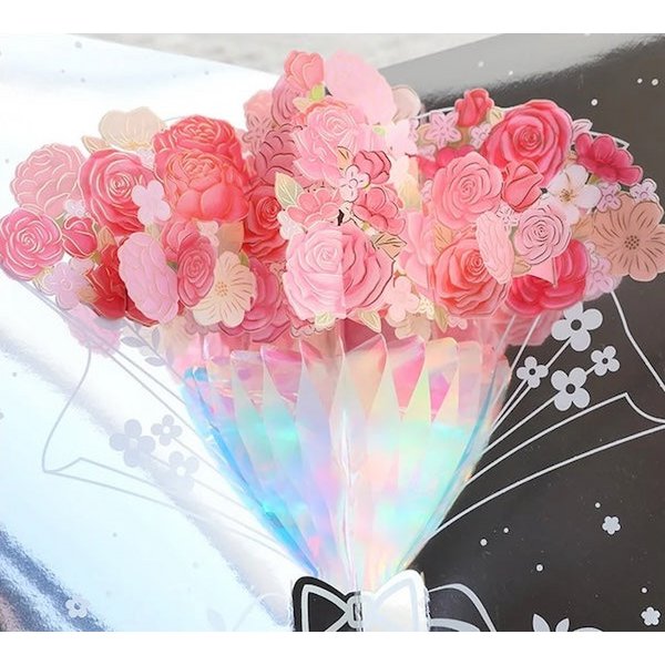 3D Gift Card-Sparkling Flower Gift Card